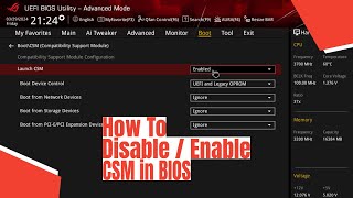 How To Disable  Enable CSM in BIOS [upl. by Dercy]