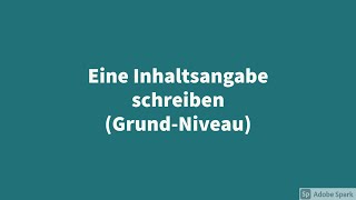 009 Eine Inhaltsangabe schreiben GrundNiveau [upl. by Mancino]