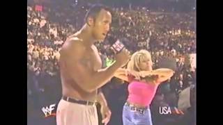 WWF  08301999  Raw  The Rock meets Terri Runnels  Clip [upl. by Nnylyt]