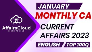 Current Affairs January 2023  English  Current Affairs  AffairsCloud  Top 100 [upl. by Claresta]