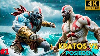 KRATOS TAKES DOWN GOD OF WATER POSIEDEN IN EPIC 4K 60FPS BATTLE [upl. by Daughtry]