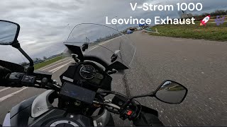 🔊🎵 THIS is how you should ride the VStrom 1000 Leovince Exhaust Great sound 4K 🔊🎵 [upl. by Dnallor]