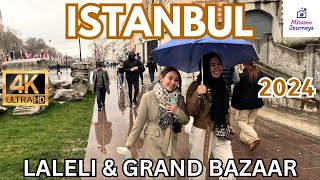 Exploring Istanbul Street Market  Laleli to Grand Bazaar  Rainy Day Walking Tour in UHD 4K 60fps [upl. by Mcgurn921]