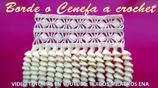 Borde N° 4 Orilla Puntilla o Cenefa tejido a crochet para colchas mantas cobijas y toallas [upl. by Maghutte]