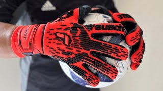 Reusch ATTRAKT FREEGEL FUSION ORTHOTEC GOALIATOR ELECTRIC RED Goalkeeper Gloves [upl. by Corly]