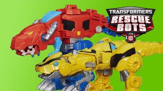 Rescue Bots Toys Optimus Prime amp Bumblebee Dinobots Transformers [upl. by Lsiel]