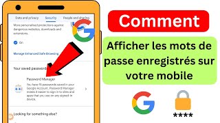 Comment afficher les mots de passe enregistrés sur votre mobile Voir les mots de passe enregistrés [upl. by Amron749]