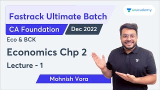 L1  Economics Chapter 2  Fastrack  Ultimate Batch  Mohnish Vora  Unacademy CA Foundation [upl. by Nedah]