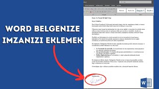 Word Belgesine imzanızı eklemek [upl. by Nathanson]