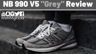 New Balance 990 V5 quotGreyquot Review  On Foot · Made In USA · M990GL5 · Sizing Guide  Fit [upl. by Vasilek]