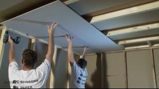 How to Install Plasterboard Part 3 Ceilings and Walls [upl. by Narah]