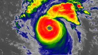 Satellite Loop of Major Hurricane Beryl June 29  July 1 [upl. by Rochella]