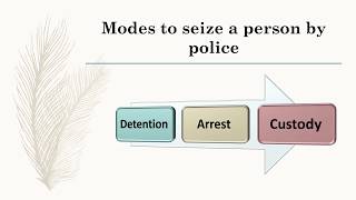 Difference between Detention Arrest and Custody [upl. by Lemal]