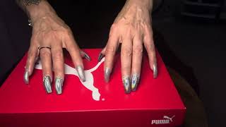 ASMR tapping my shoebox for your TINGLES must watch tappings asmrtriggers asmrnails [upl. by Adnak]