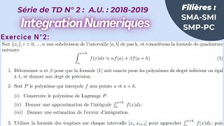 Exercices corrigés Série de TD N°2  Intégration  USMBAENSFès AU  20182019  Exercice 2 [upl. by Ario]