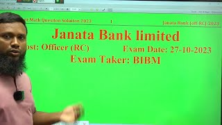 Janata Bank Officer RC2023 MCQ Math Solution জনতা ব্যাংক আরসি এমসিকিউ ম্যাথ সমাধান Khairul alam [upl. by Nannoc277]