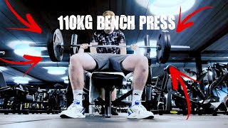 110KG BENCHPRESS💪🥵Groeiemorgen 2 [upl. by Imaj]