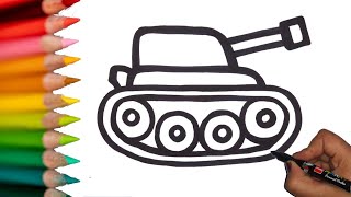 Military Tank Drawing and Coloring DivyaDDesa [upl. by Dhiren]