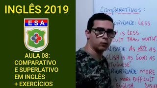 Inglês para ESA Aula 08  Comparativo e Superlativo em Inglês  exercícios [upl. by Xeno756]