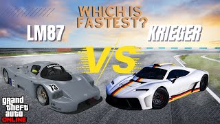 GTA 5 Online  Benefactor LM87 Vs Krieger Drag Race amp Track Race [upl. by Perren]