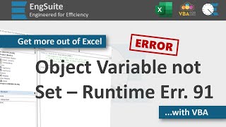 Object Variable Not Set ERROR Runtime error 91  Excel VBA [upl. by Relyc]