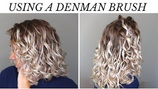 How to use the Denman Brush on WavesCurly  Wet to Dry Routine [upl. by Ardnola]