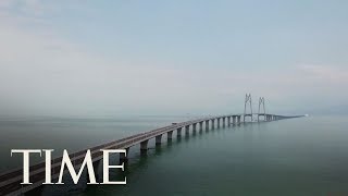 China Officially Launched Worlds Longest Sea Bridge Linking Hong Kong amp Macau To Mainland  TIME [upl. by Nilorac]