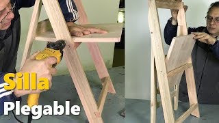 SILLA PLEGABLE DE MADERA FÁCIL PASO A PASO  TUTORIAL [upl. by Lytsirhc]