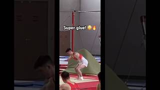 He had super glue on his feet😳🔥 Harry Hepworth 💪 gym gymnastics perfect flips fails stick [upl. by Sink223]