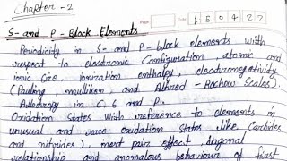 Ch2nd s and pBlock Elements of BSc 4th semester of Inorganic Chemistry proper notes [upl. by Ylrehc]