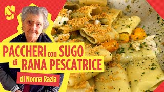 Deliziosa ricetta di Paccheri al sugo di rana pescatrice e bottarga Scopri come prepararli [upl. by Ojeillib]