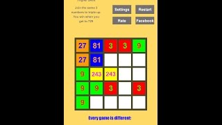 TriSum 2048 Number Game 3x3 4x4 5x5 Double Triple Fibonacci Demo [upl. by Annala]