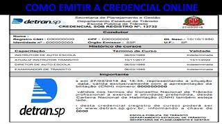 COMO EMITIR SUA CREDENCIAL PELO SITE DO DETRAN [upl. by Stannfield]