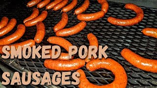 Homemade Smoked Pork Sausages  Workhorse Pits 1975 [upl. by Ahsyekat]