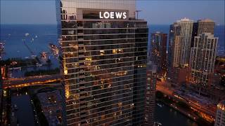 Loews Hotel  Streeterville  Chicago  June 17  Drone HD Aerial [upl. by Nert451]