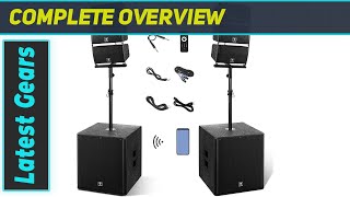 PRORECK Club 8000 18inch 8000W PMPO Stereo DJPowered PA Speaker System Combo Set Review [upl. by Avlis536]