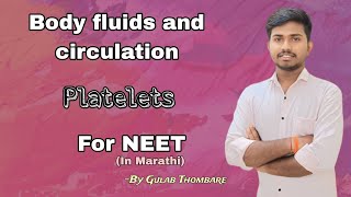 Body fluids and circulationBloodFormed elementsPlateletsFor NEETMarathi mediumGulab Thombare [upl. by Buschi]