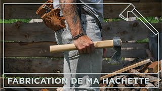 02  FABRICATION DE MA HACHETTE AVEC MANCHE JAPONAIS  Ft Étienne Verreault Forgeron coutelier [upl. by Eerdna258]