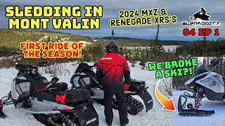 SNAPPED A SKI  First Ride in Mont Valin Quebec  2024 MXZ XRS 850 amp 2024 Renegade XRS 900 Turbo R [upl. by Aramas]