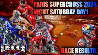 Jett Lawrence Crash Injury Tom Vialle Survive Injury Paris Supercross 2024 Saturday RaceResults [upl. by Booth]