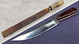 Making an sharp knife from an old hand file l A knife with firm handle [upl. by Eizle10]