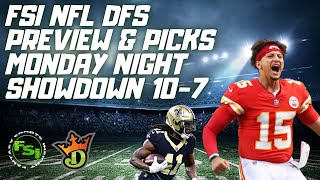 NFL DFS Showdown Preview Show  Monday Night Football  Saints and Chiefs  DraftKings Picks [upl. by Penelope365]