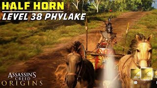 Killing Half Horn  Level 38 Phylake Location amp Weapon Drop Guide Assassins Creed Origins [upl. by Mitzie305]