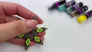 2 parte peyote stitch flor  petalosuniendo los petalos [upl. by Rior]