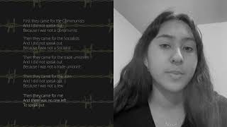 Holocaust Memorial Poem  a reading from our students [upl. by Arlynne]