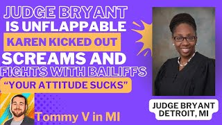 Karen Flips Out in Judge Bryant You can Hear Fighting Bailiffs “Your Attitude Sucksquot Long Version [upl. by Nae]