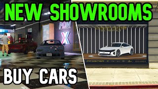 Gta 5 New Car Showrooms  How to Buy Cars from Showroom in Gta online [upl. by Boyt]