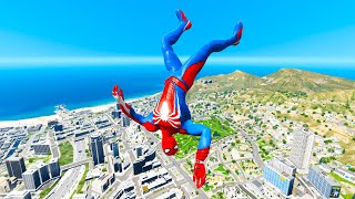 GTA 5 Spiderman Falling off Highest  Funny Moments amp GTA 5 Gameplay Fails [upl. by Aube18]