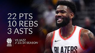 Deandre Ayton 22 pts 10 rebs 3 asts vs Jazz 2324 season [upl. by Rexford525]