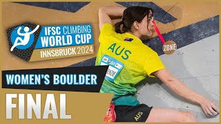 Womens Boulder final  Innsbruck 2024 [upl. by Sehcaep816]